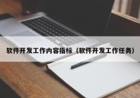 软件开发工作内容指标（软件开发工作任务）