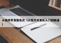 小程序开发傻瓜式（小程序开发从入门到精通）