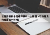 软件开发和小程序开发有什么区别（软件开发和程序员一样吗）