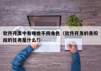 软件开发中有哪些不同角色（软件开发的各阶段的任务是什么?）