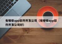 有哪些app软件开发公司（有哪些app软件开发公司好）