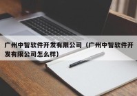 广州中智软件开发有限公司（广州中智软件开发有限公司怎么样）