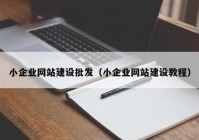 小企业网站建设批发（小企业网站建设教程）