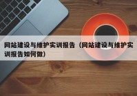 网站建设与维护实训报告（网站建设与维护实训报告如何做）